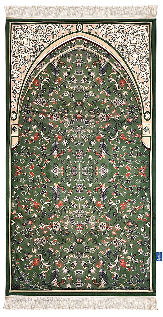 Adult Padded Prayer Mat with Madinah Arch Design - Urban Rugs®