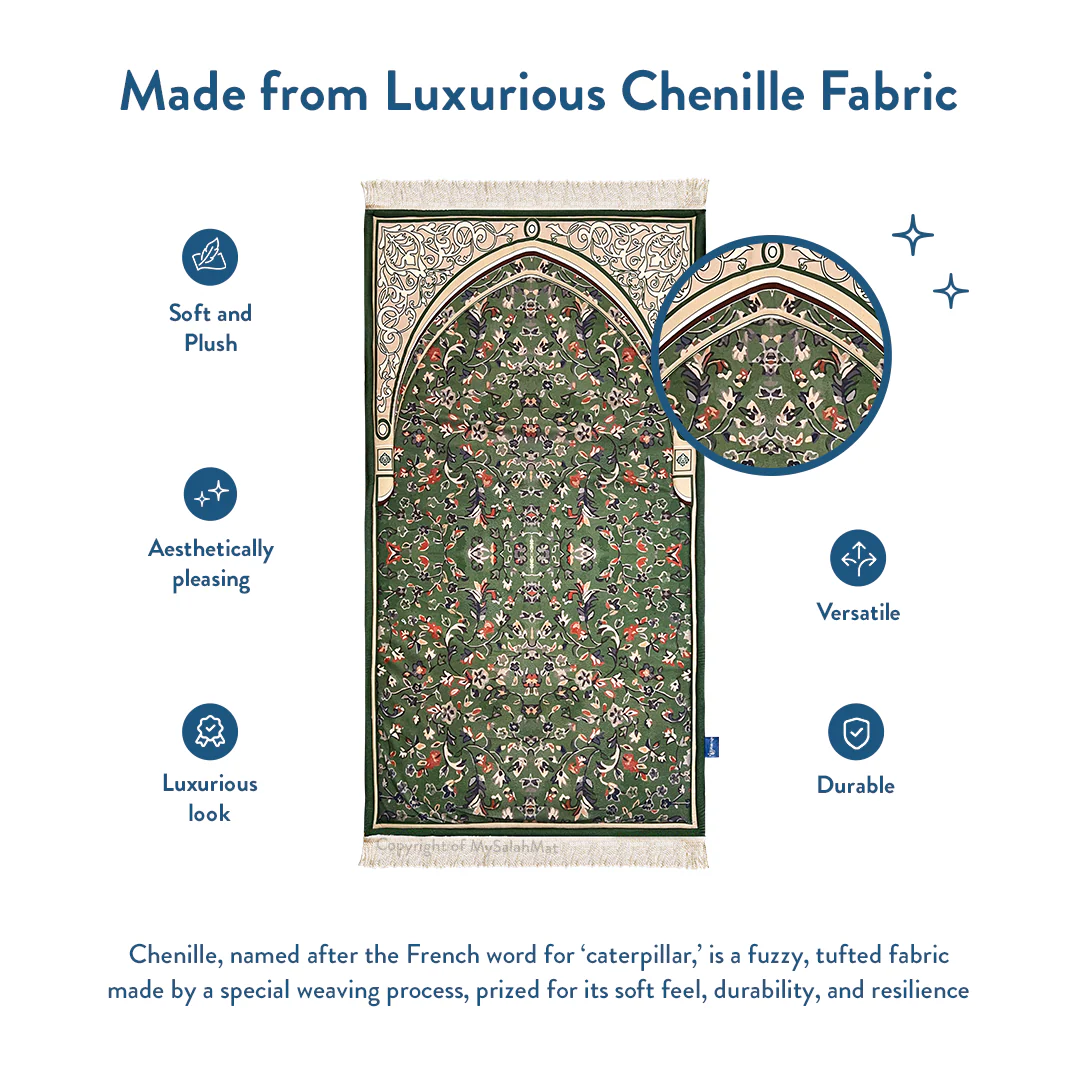 Adult Padded Prayer Mat with Madinah Arch Design - Urban Rugs® - Image 6