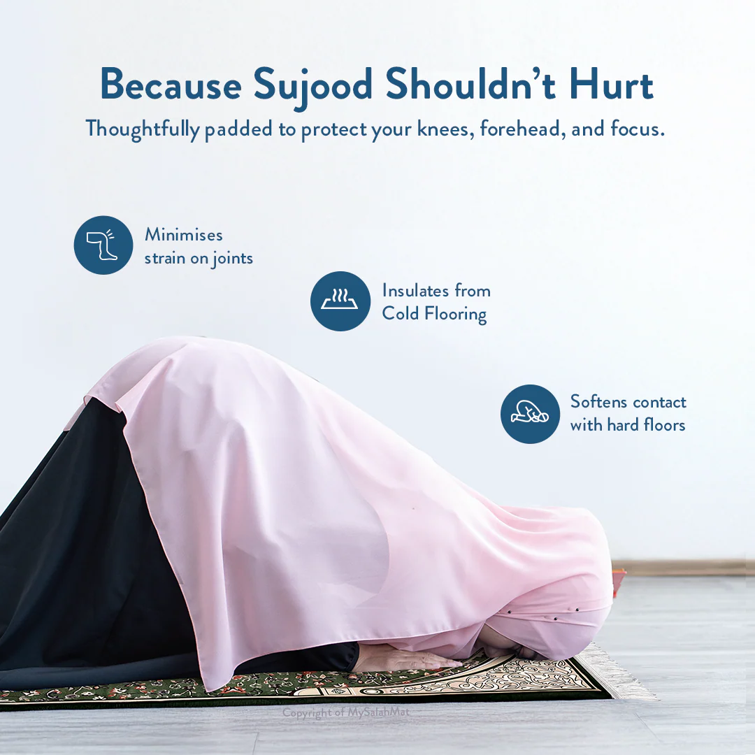 Adult Padded Prayer Mat with Madinah Arch Design - Urban Rugs® - Image 8