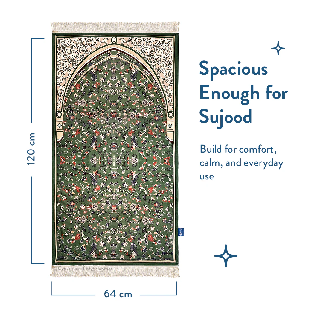 Adult Padded Prayer Mat with Madinah Arch Design - Urban Rugs® - Image 9
