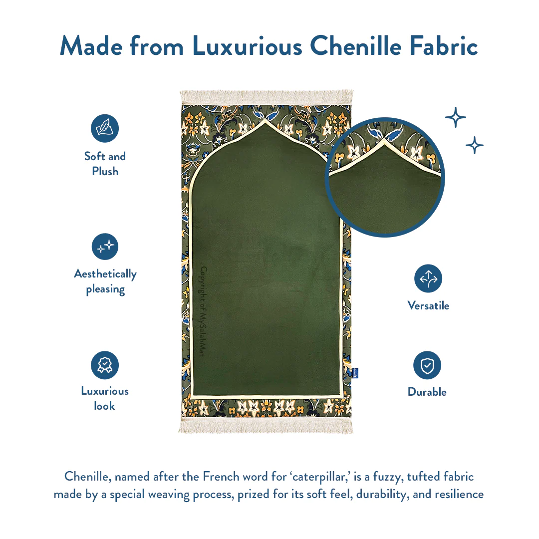 Adult Padded Prayer Mat with Madinah Elegance Design - Urban Rugs® - Image 6