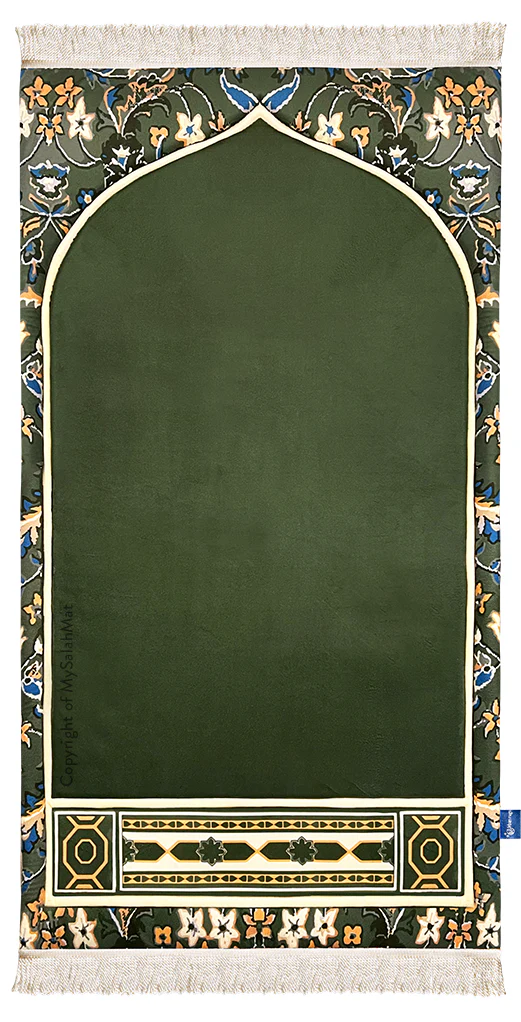 Adult Padded Prayer Mat with Madinah Elegance Design - Urban Rugs®