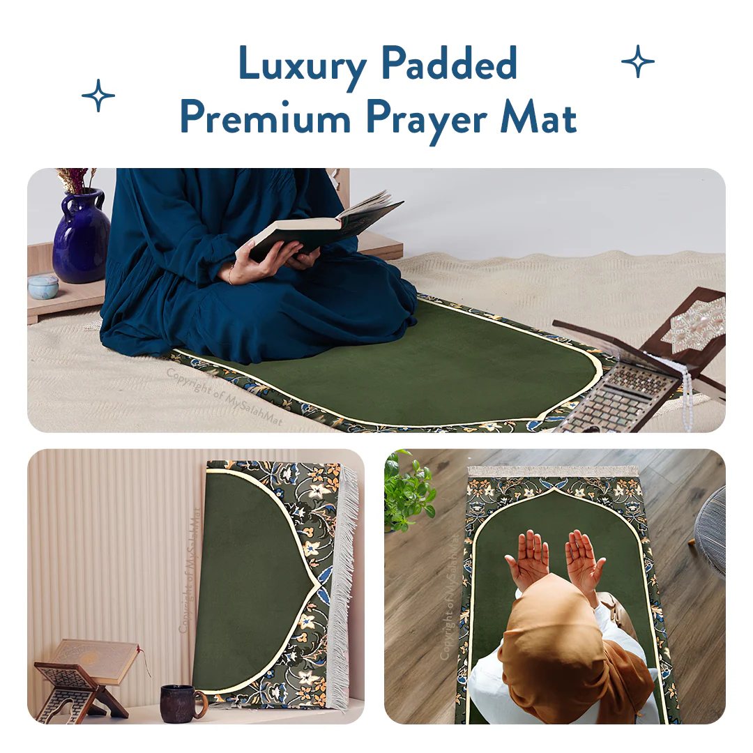 Adult Padded Prayer Mat with Madinah Elegance Design - Urban Rugs® - Image 11