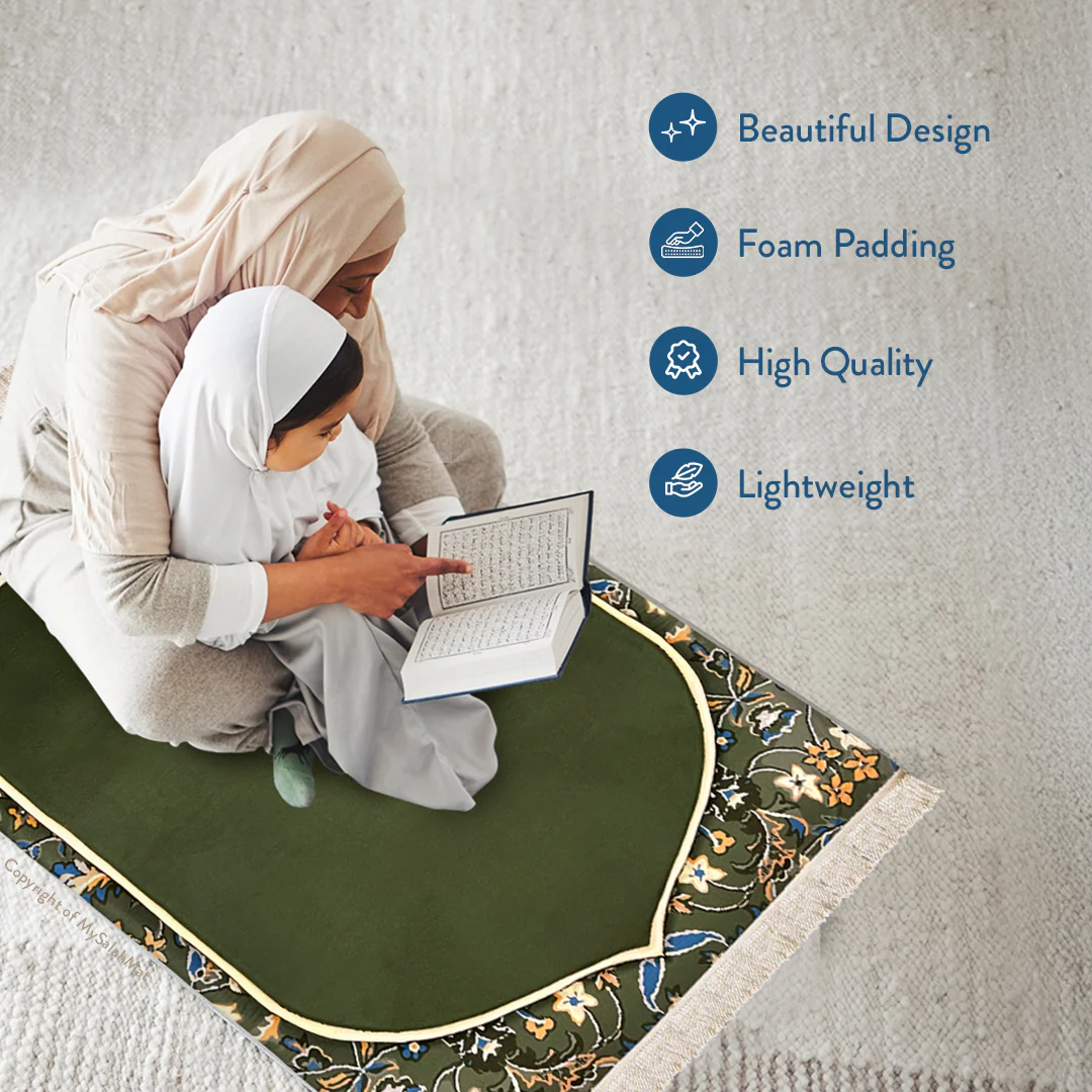Adult Padded Prayer Mat with Madinah Elegance Design - Urban Rugs® - Image 5