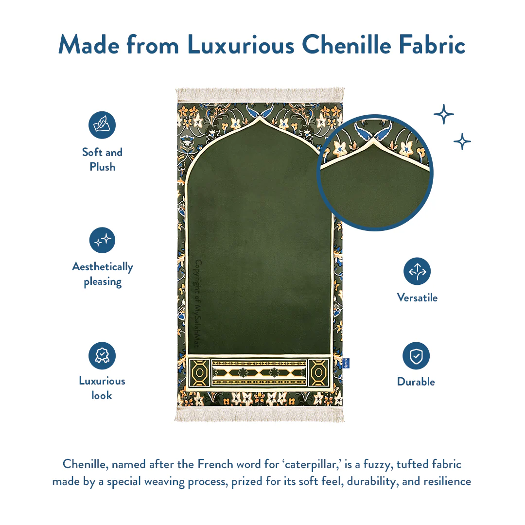 Adult Padded Prayer Mat with Madinah Elegance Design - Urban Rugs® - Image 6