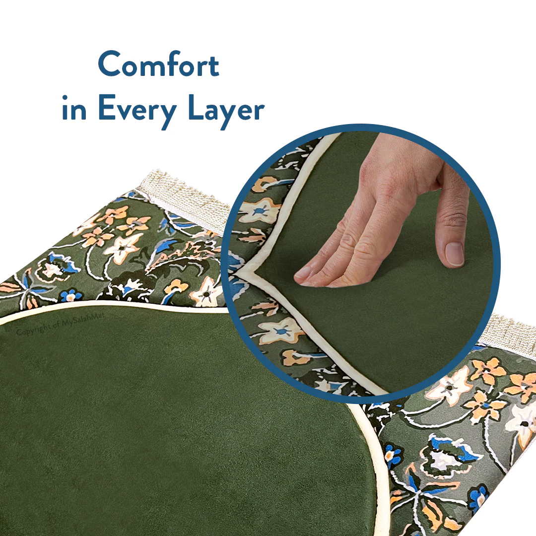 Adult Padded Prayer Mat with Madinah Elegance Design - Urban Rugs® - Image 8