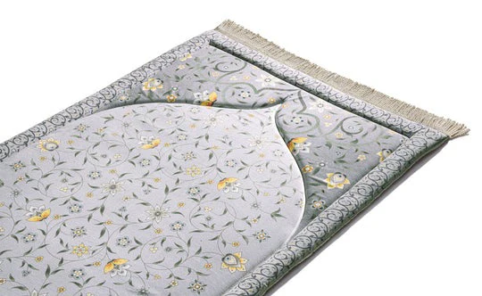 Adult Premium Padded Prayer Mat with Yellow Floral Vine Design - Urban Rugs® - Image 3
