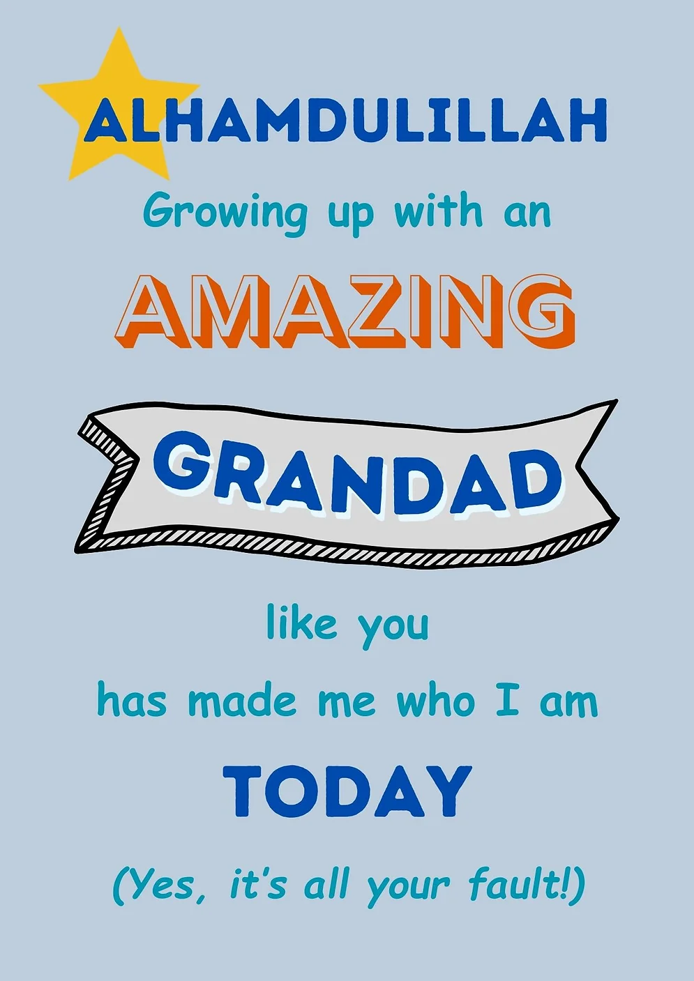Alhamdulillah Growing Up With An Amazing Grandad Card