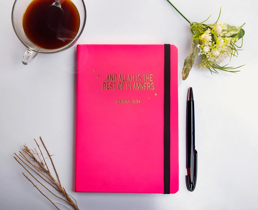 Allah Is the Best of Planners - Hardbound Notebook (Pink) - Image 2