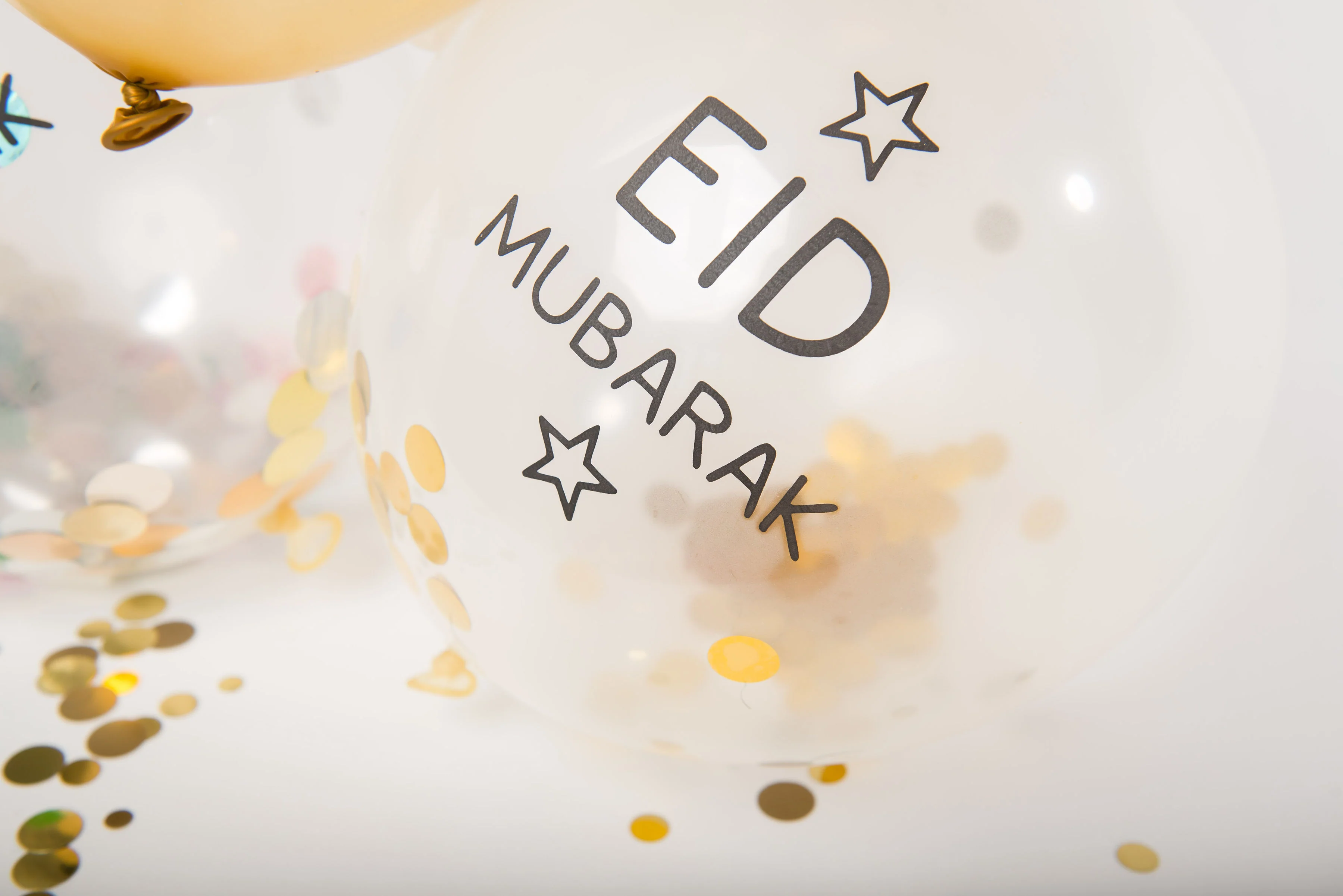 Assorted Confetti Eid Mubarak Balloons