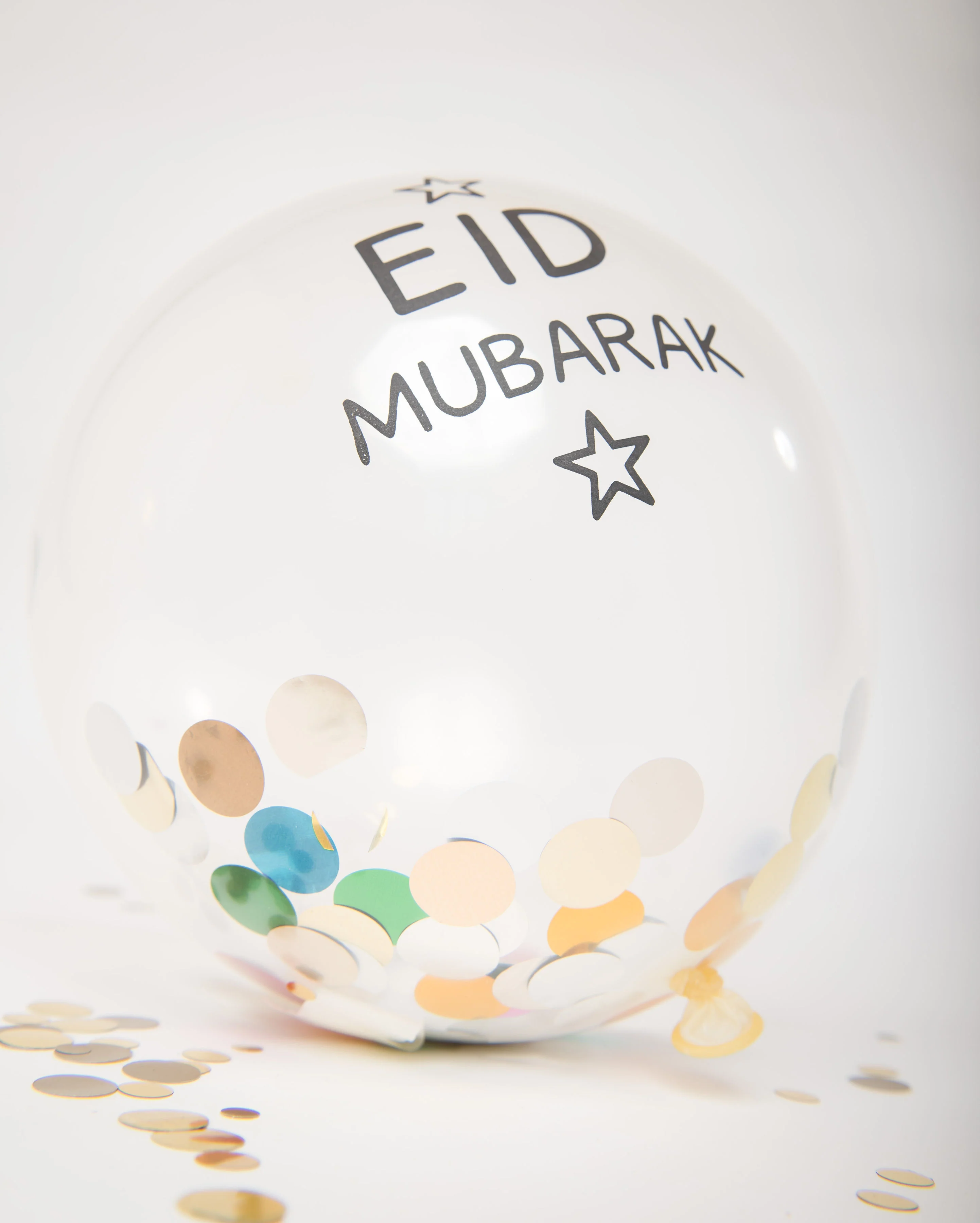 Assorted Confetti Eid Mubarak Balloons - Image 3