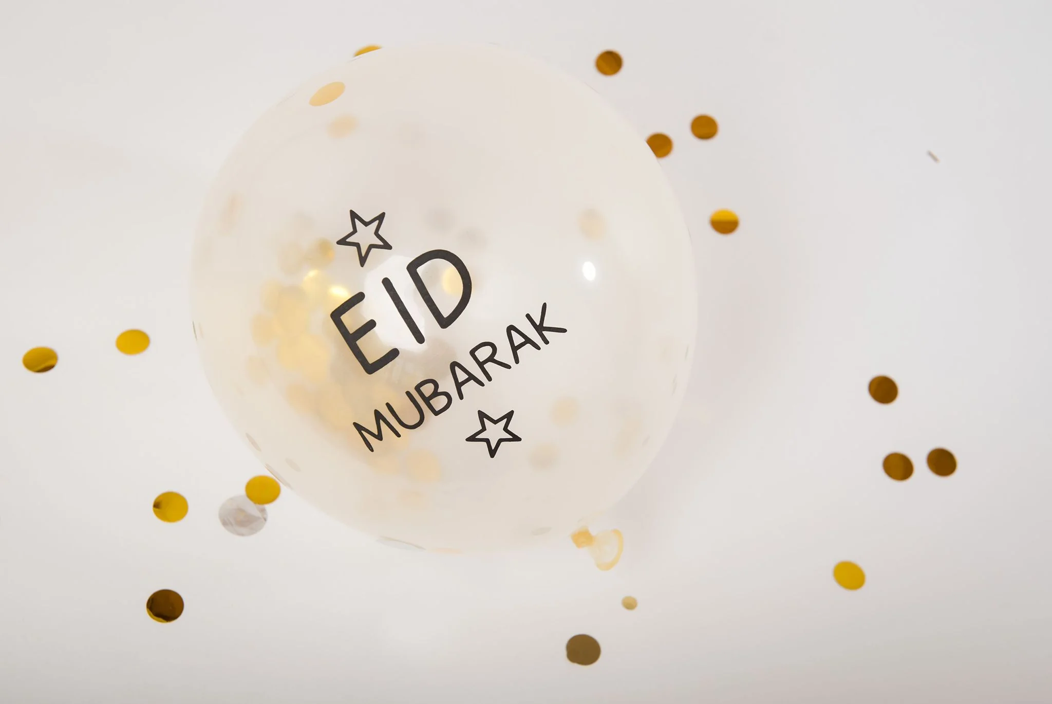 Assorted Confetti Eid Mubarak Balloons - Image 4
