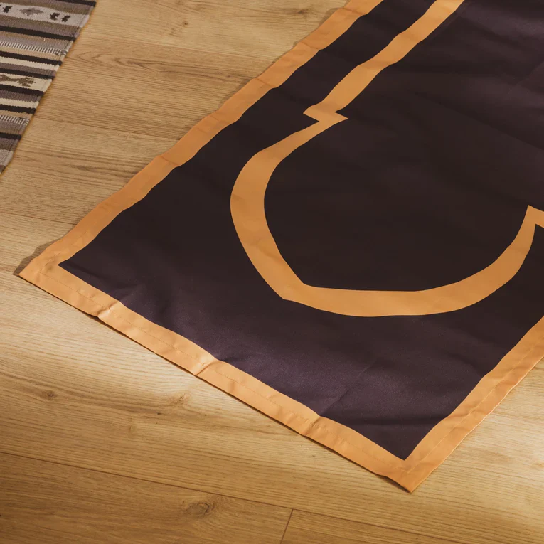BAHĀ Portable Prayer Mat | Mihrab - Black and Gold - Image 2