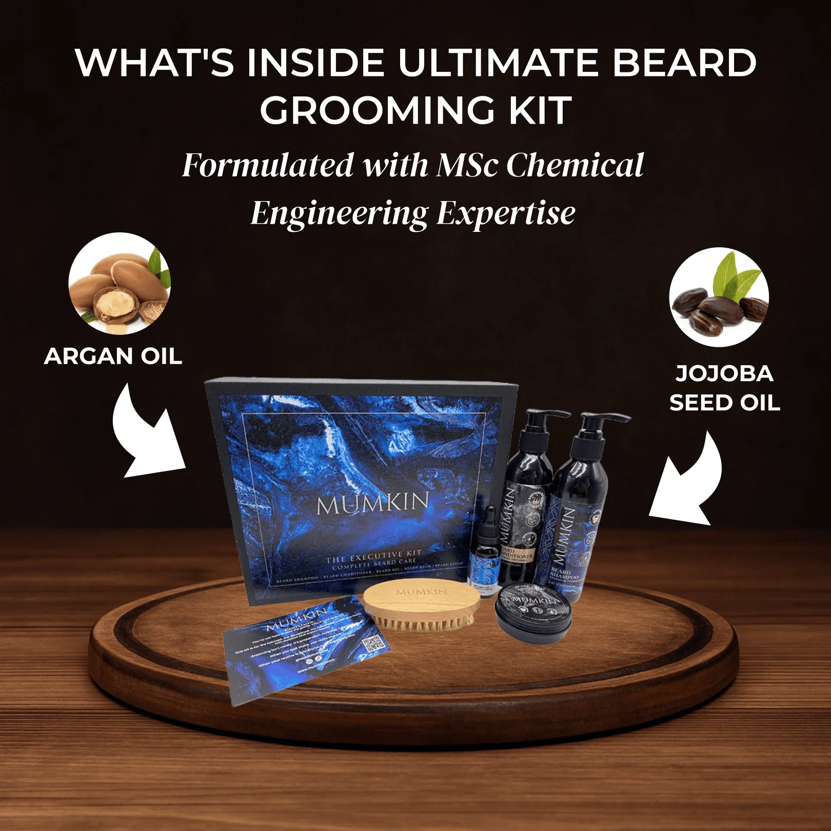 Beard Kit for Men – Shampoo, Oil, Balm & Brush | MUMKIN - Image 4