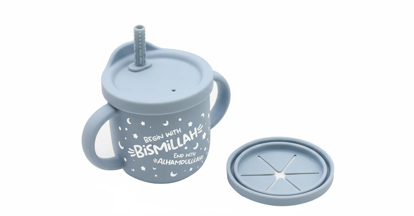 Begin With Bismillah Silicone Sippy Training Cup (250ml) | Salam Creations - Image 5