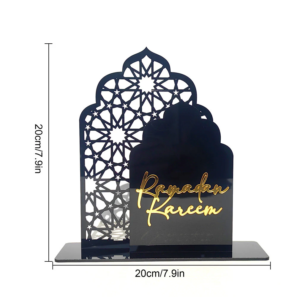 Black and Gold Islamic Mosque Acrylic Desk Ornament - Image 2