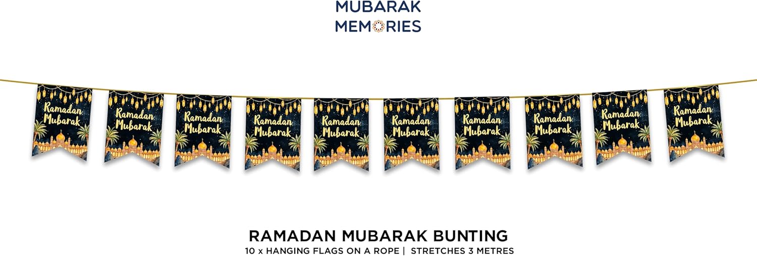 Black & Gold Ramadan Mubarak Bunting - Image 4
