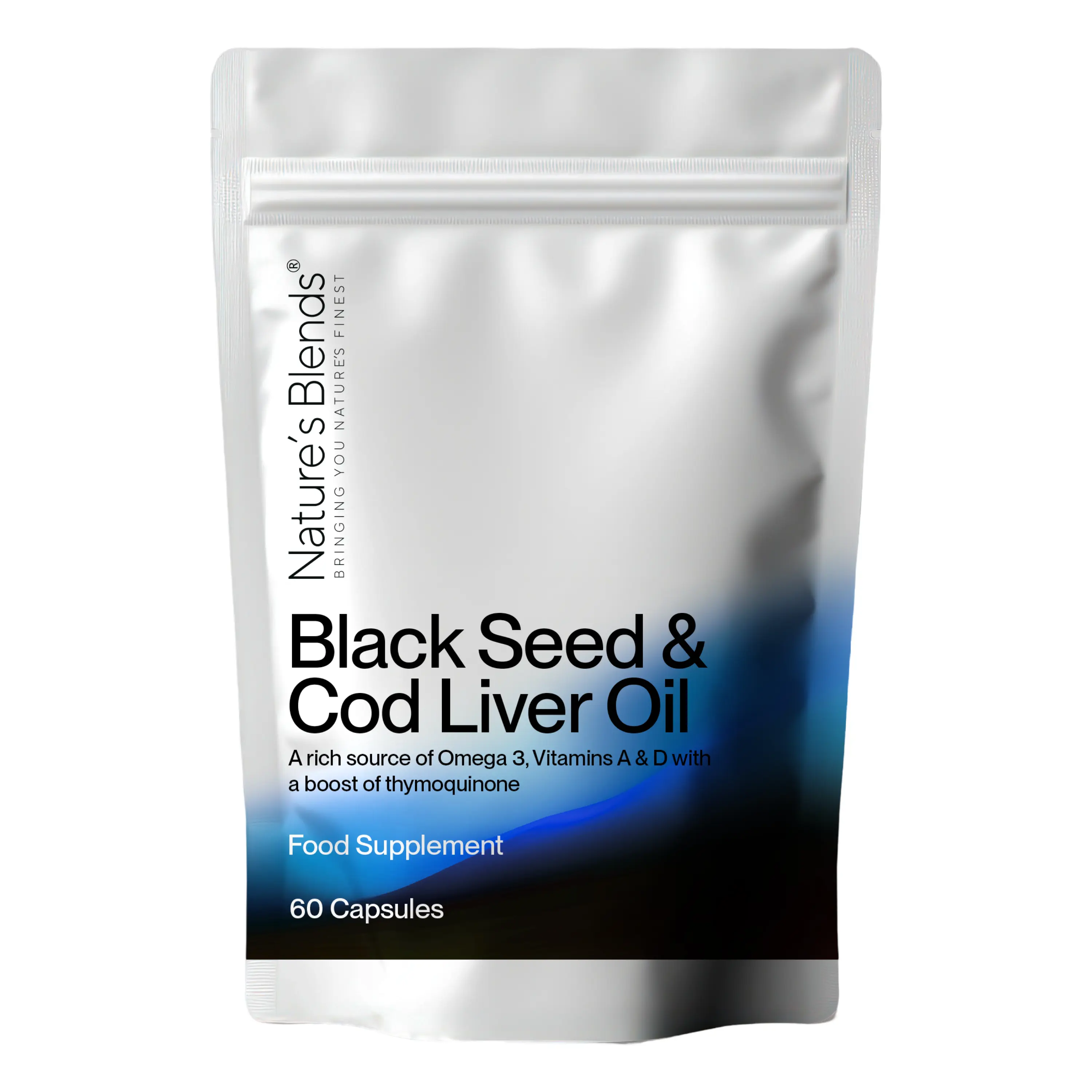 Black Seed Oil & Cod Liver Oil Capsules - 60 Capsules (Nature's Blends)