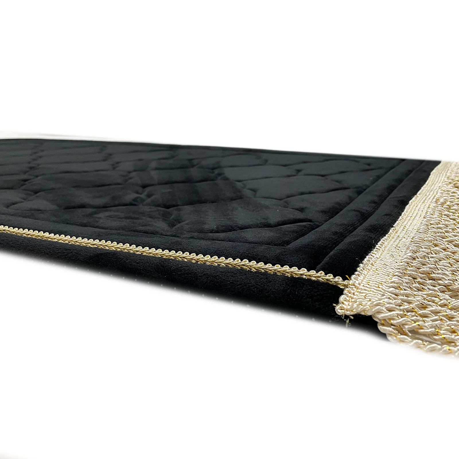 Children's Luxury Padded Tulip Salah Prayer Mat - Black - Image 3