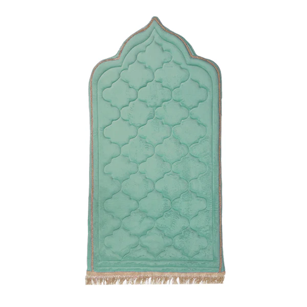 Children's Luxury Padded Tulip Salah Prayer Mat - Green
