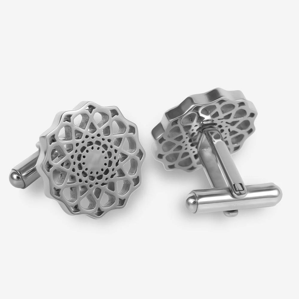 Cufflink and Tie Clip Gift Set - Silver - Image 2
