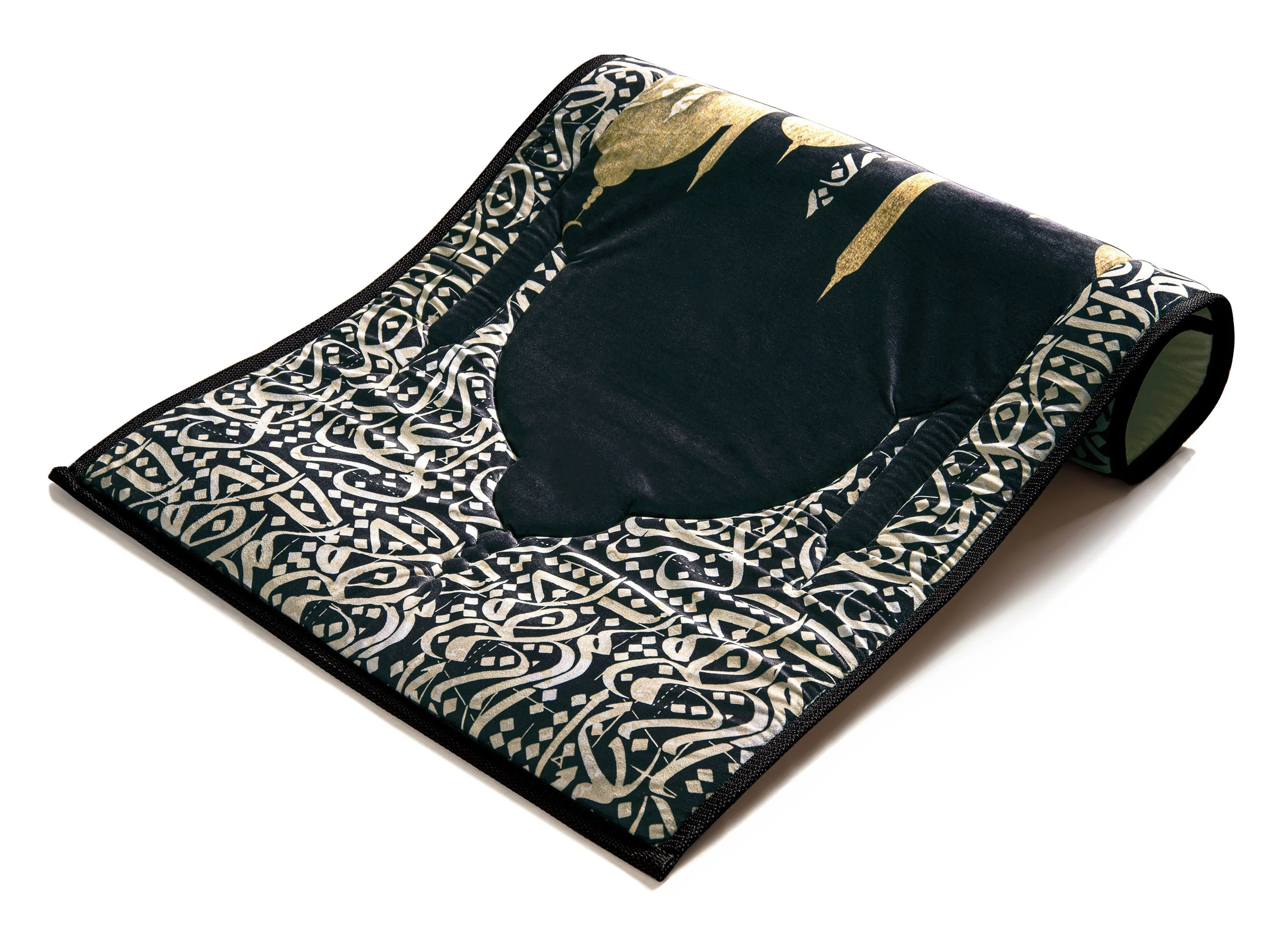 Dark Arabic Calligraphy Premium Prayer Mat - Urban Rugs® - Image 2