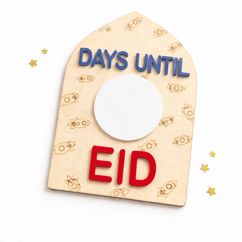 Days Until Eid Wooden Countdown Sign with Wipeable Area - Image 2
