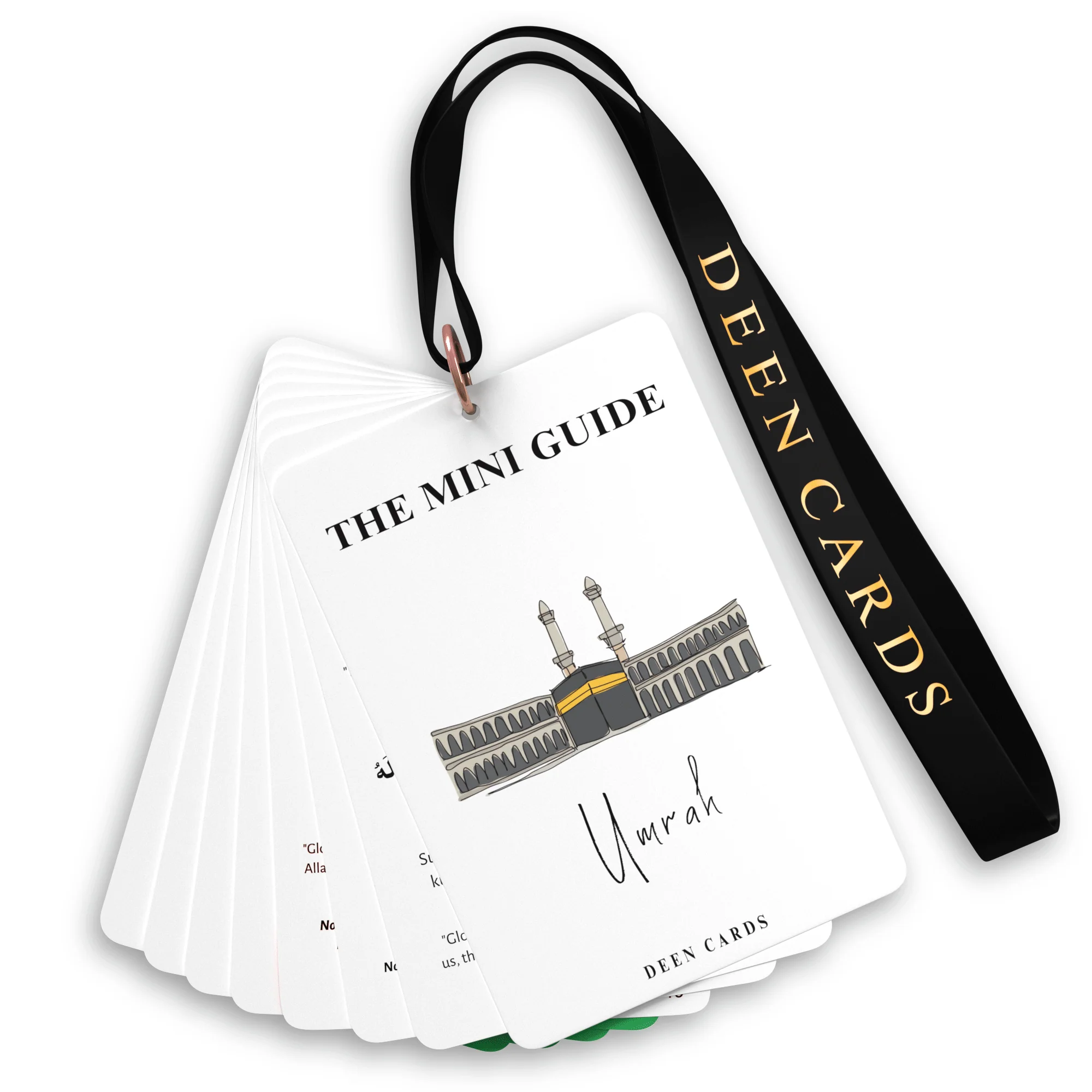 Deen Cards Hajj & Umrah Dua Cards - with Neck Lanyard