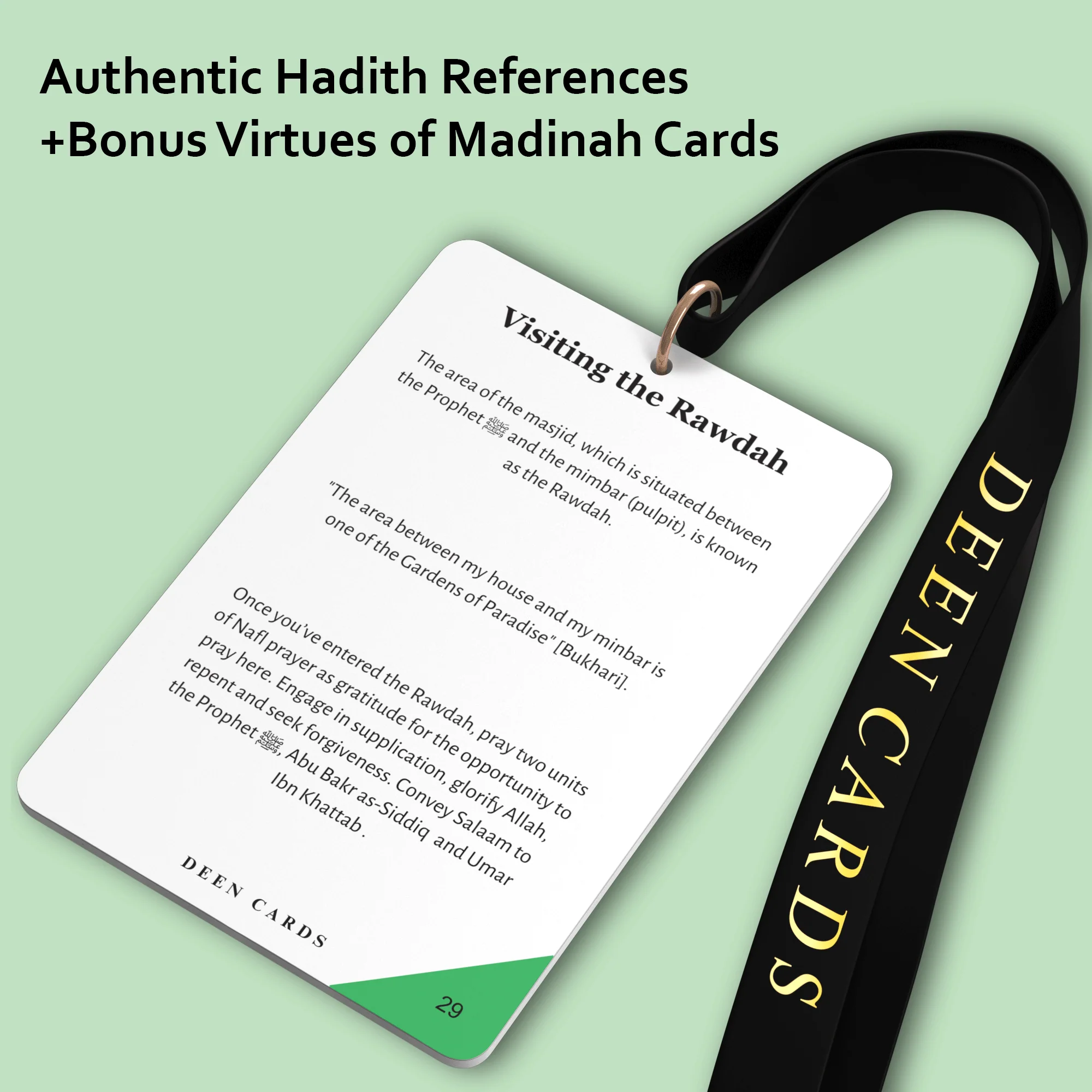 Deen Cards Hajj & Umrah Dua Cards - with Neck Lanyard - Image 4