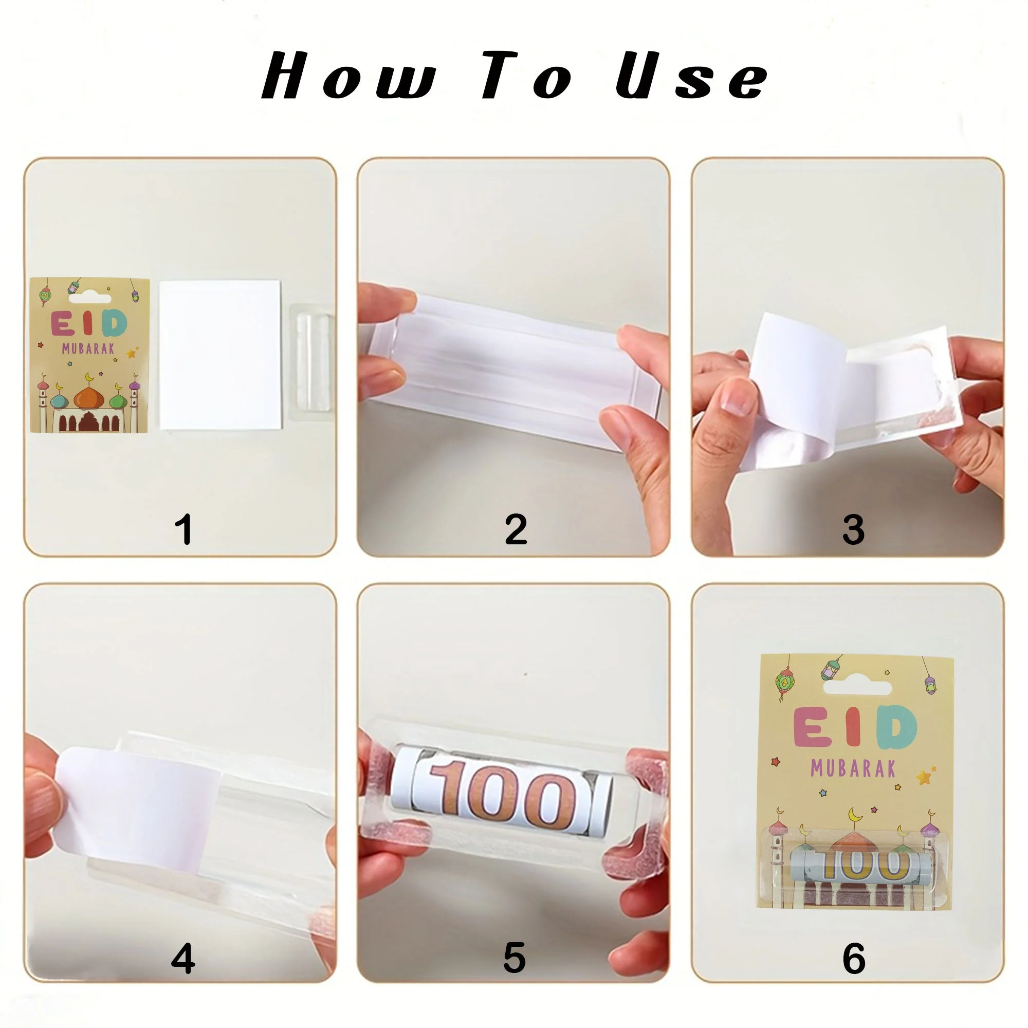 DIY Eid Mubarak Money Card Holder – Kids Edition with Plastic Holder - Image 7