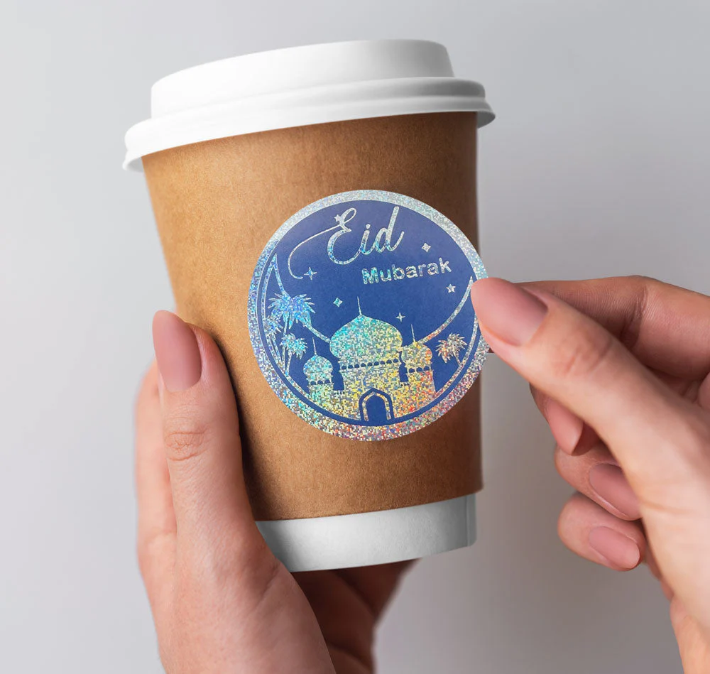 Eid Blue and Silver Silver Stamping Foil Sticker - Image 2