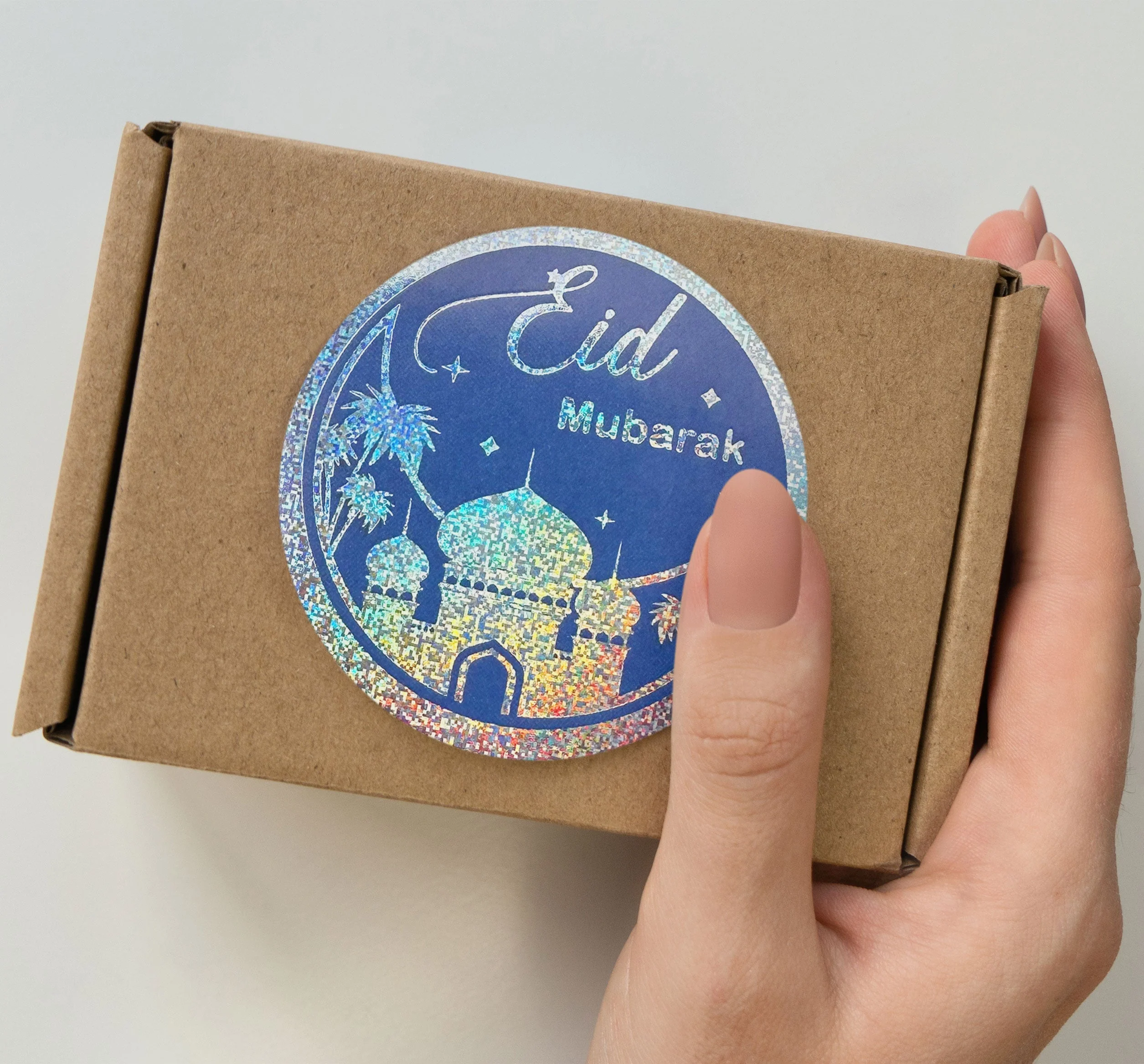 Eid Blue and Silver Silver Stamping Foil Sticker - Image 3