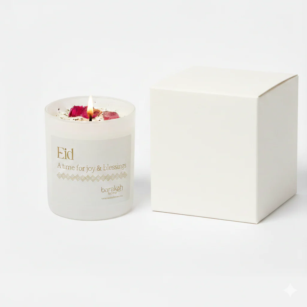 Eid Gift Candle by Barakah Home - Rose, Peony & Oud - 220g - Image 3