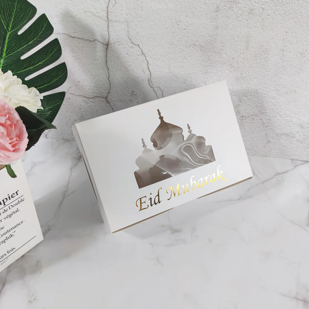 Eid Mubarak 6 Compartment Cupcake Box - White - Image 3