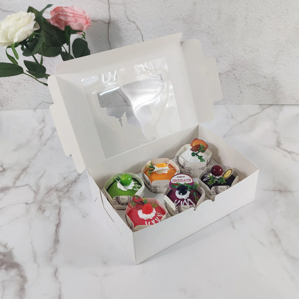 Eid Mubarak 6 Compartment Cupcake Box - White - Image 5