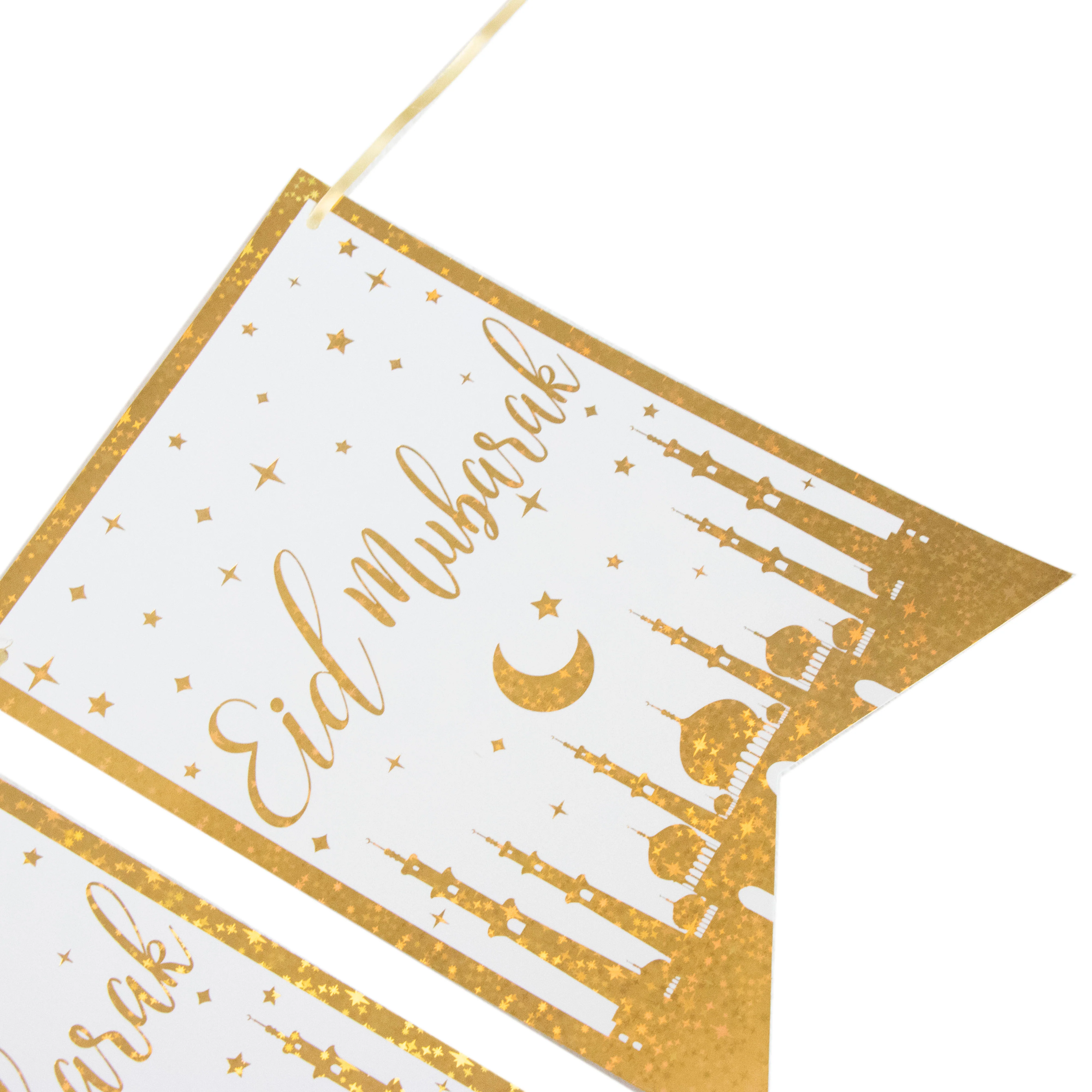 Eid Mubarak Bunting - Gold Mosque & Star
