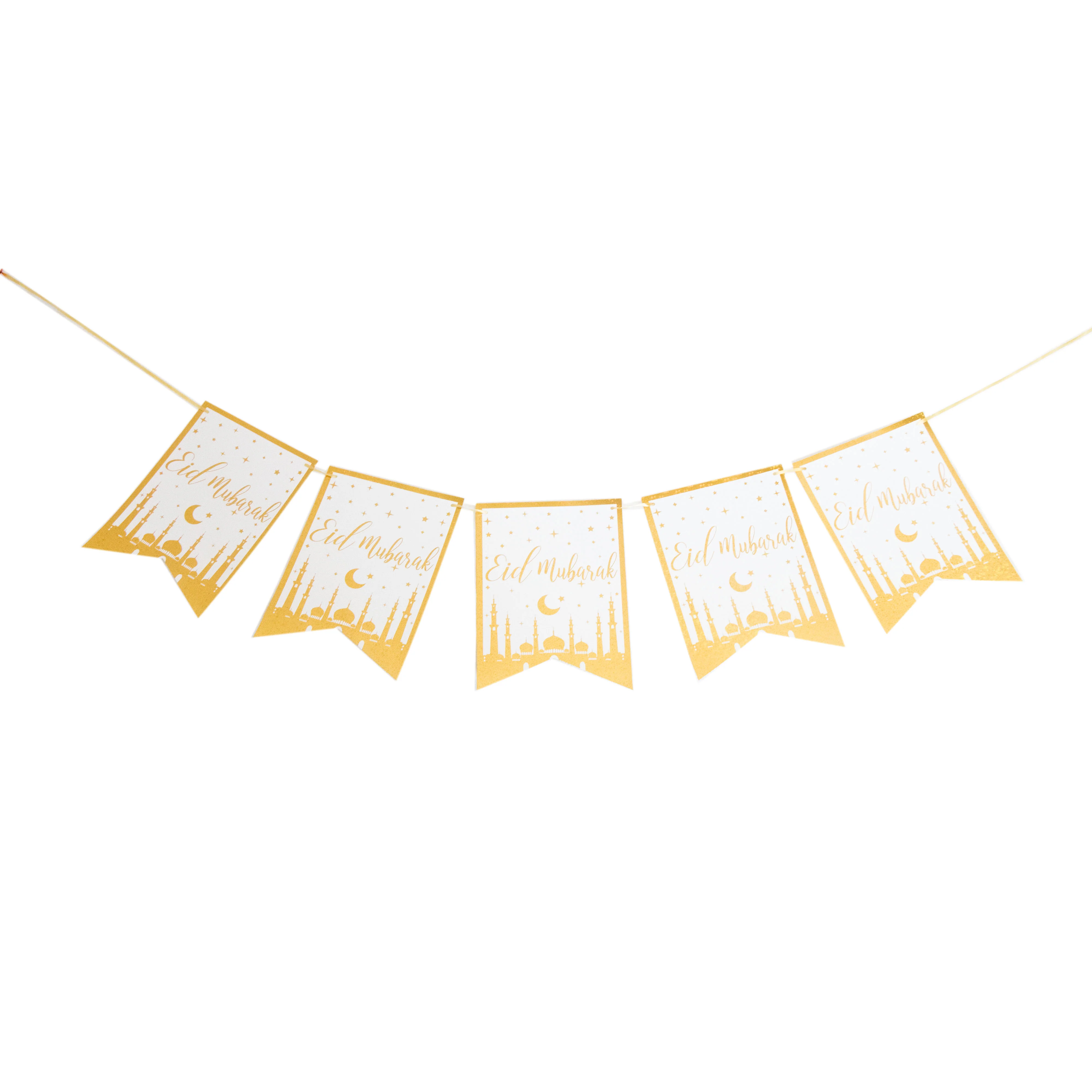 Eid Mubarak Bunting - Gold Mosque & Star - Image 2