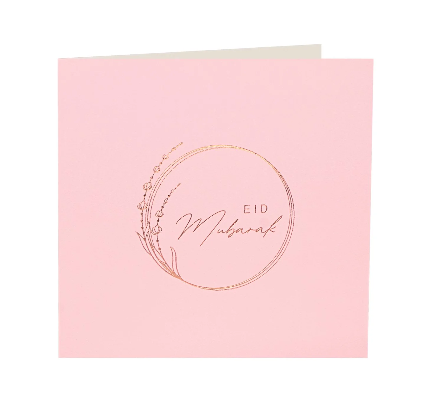 Eid Mubarak Card - Gold Foiled - Blush Pink (RC 29) - Image 2