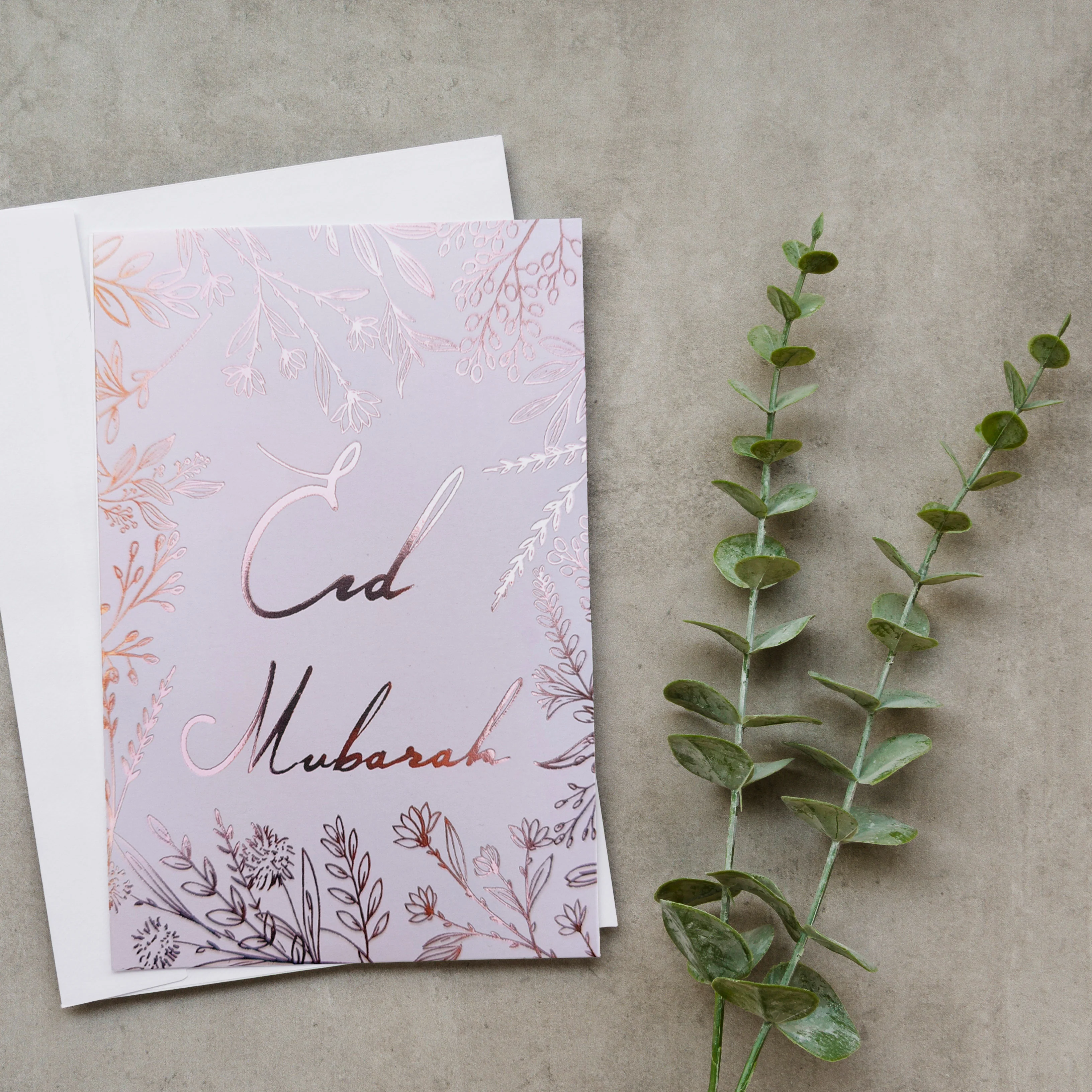 Eid Mubarak Cards - Rose Gold Foiled (Pack of 5) - Image 3