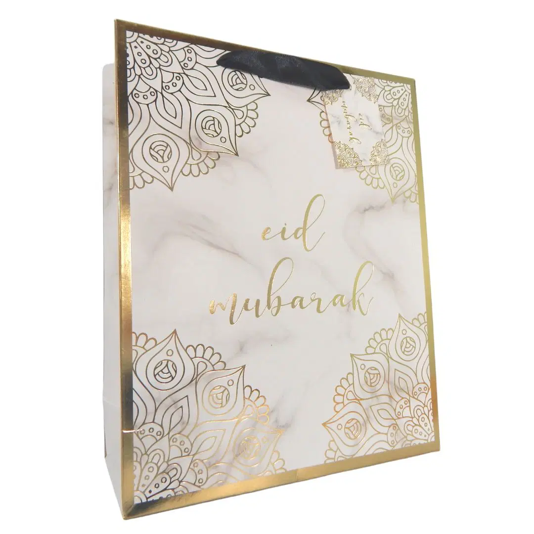 Eid Mubarak Gift Bag - Marble & Gold Foil