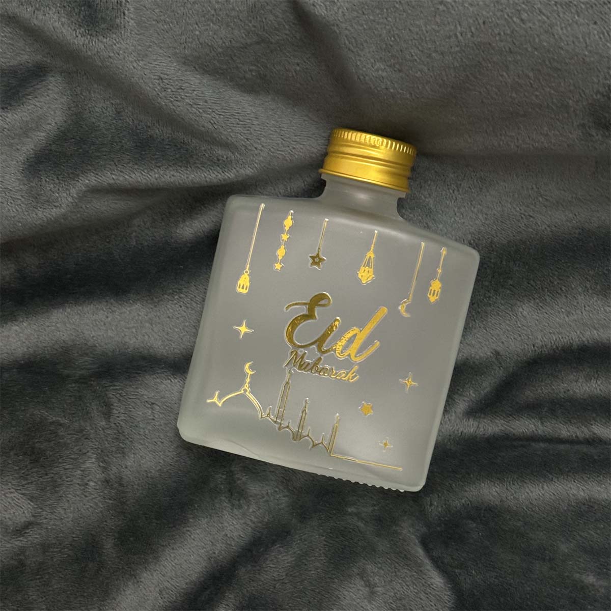 Eid Mubarak Glass Water Bottle