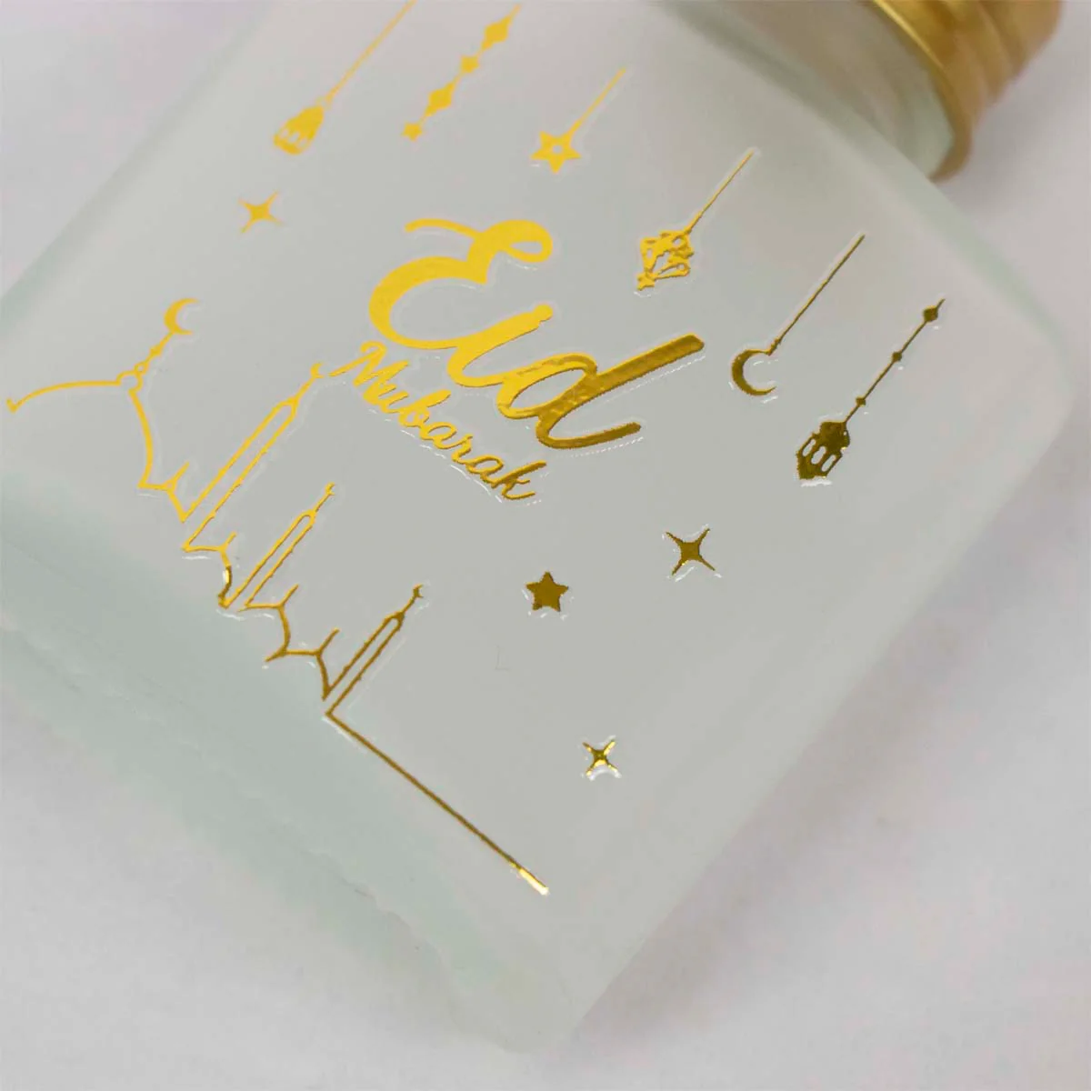 Eid Mubarak Glass Water Bottle - Image 2