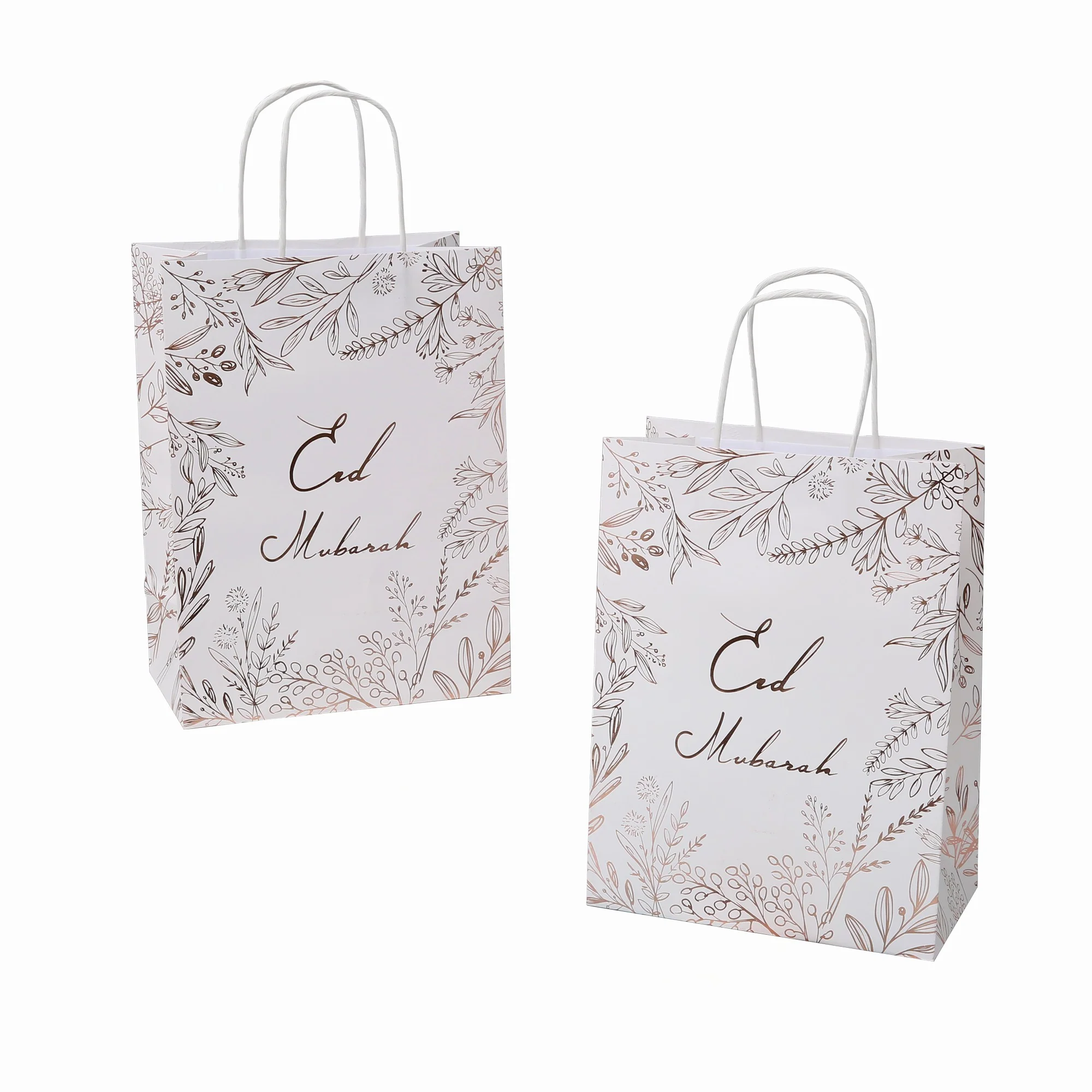 Eid Mubarak Kraft Paper Bag - Rose Gold Foiled - 5 pack - Image 2