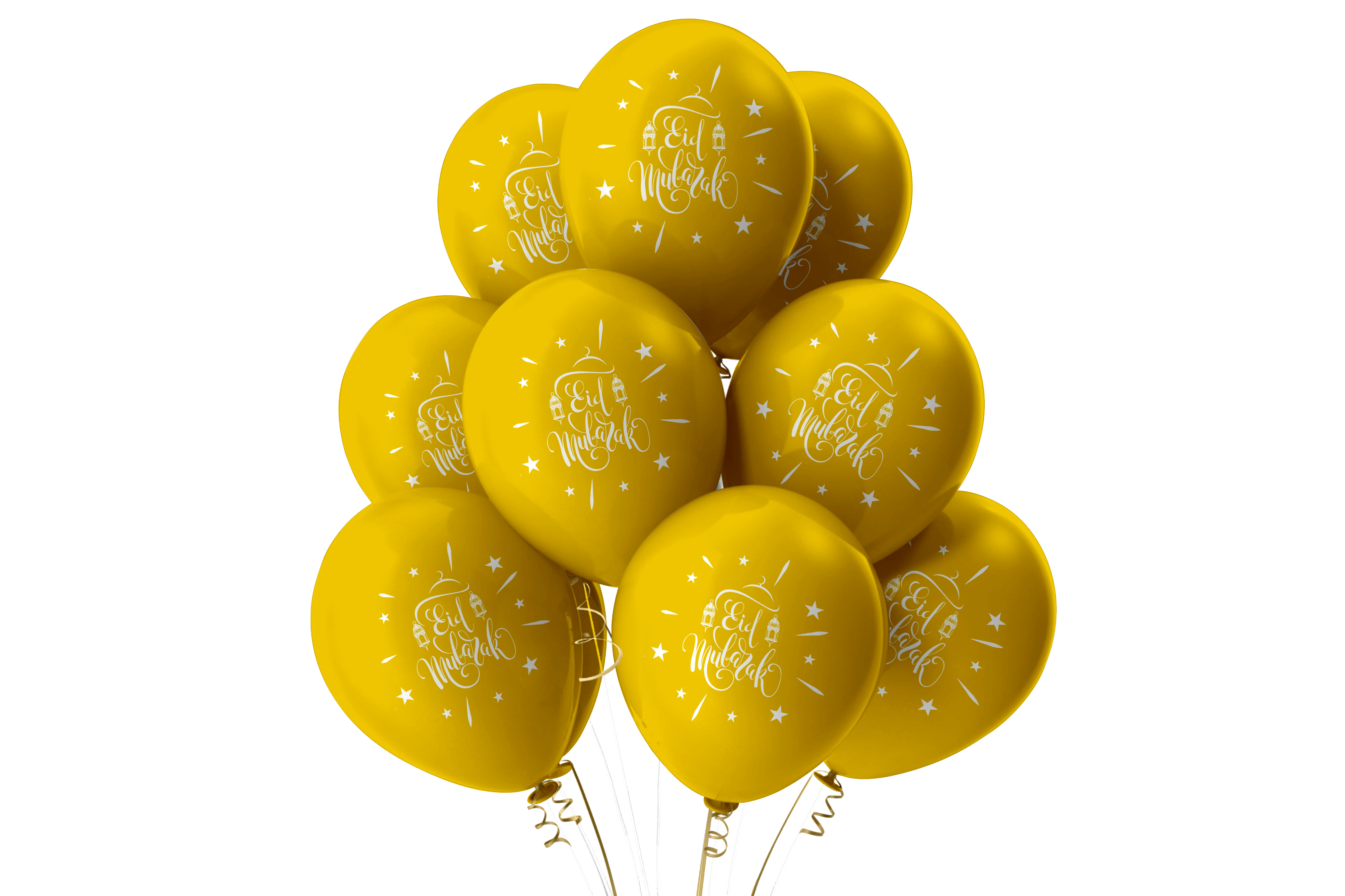 Eid Mubarak Balloons - Domes & Lanterns - Gold