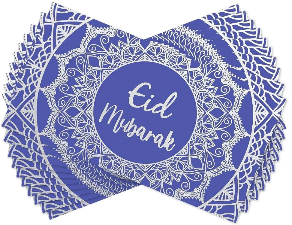 Eid Mubarak Money Envelopes - Purple, Blue & Silver (10 pk)