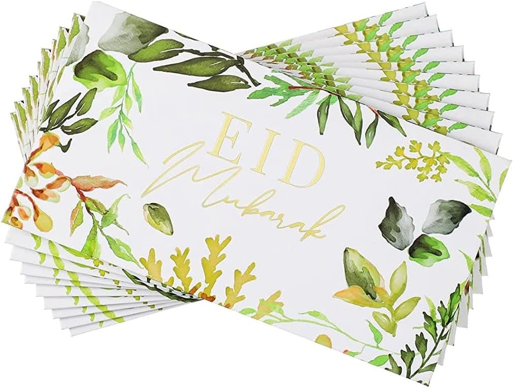 Eid Mubarak Money Envelopes - Green & Gold