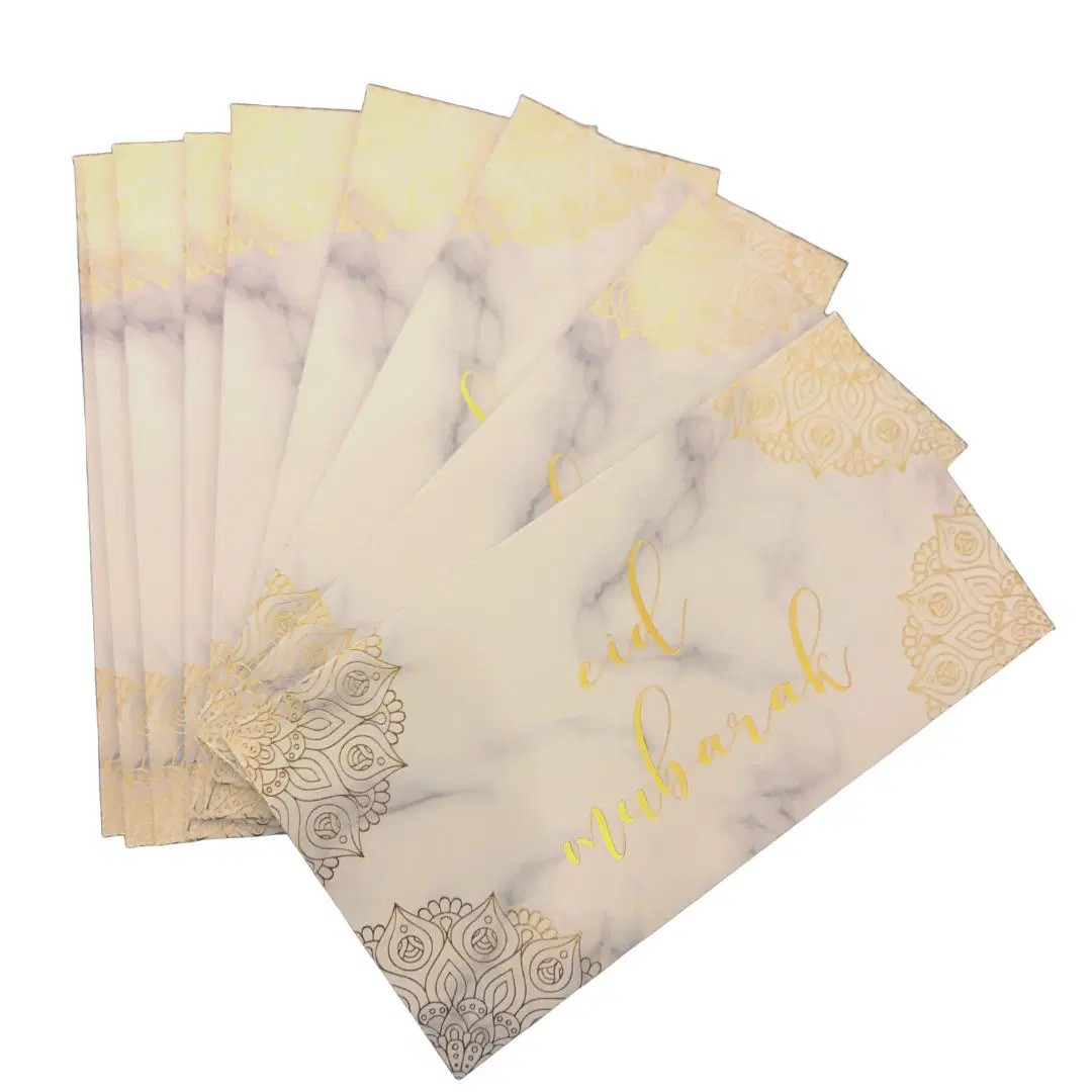 Eid Mubarak Money Envelopes - Marble & Gold Foiled (10 pk) - Image 2