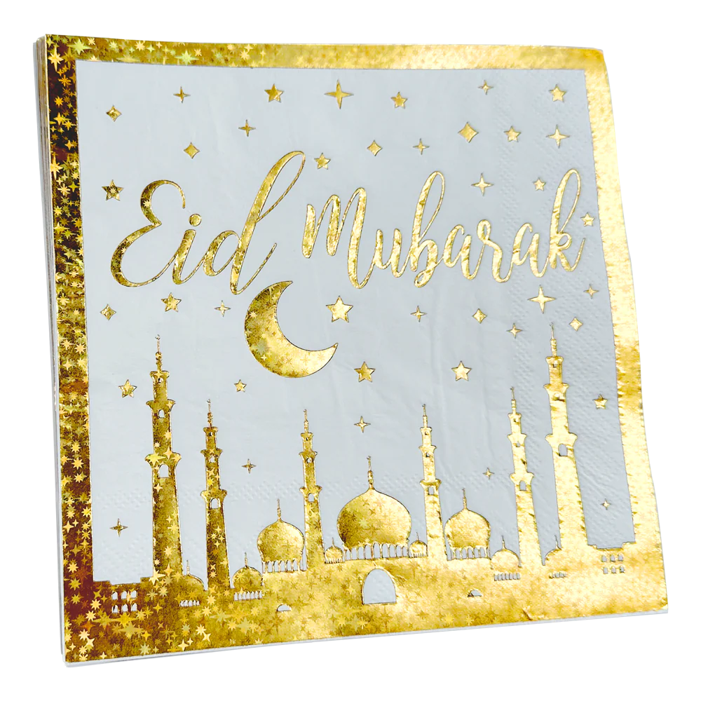 Eid Mubarak Napkin - Gold Mosque & Star
