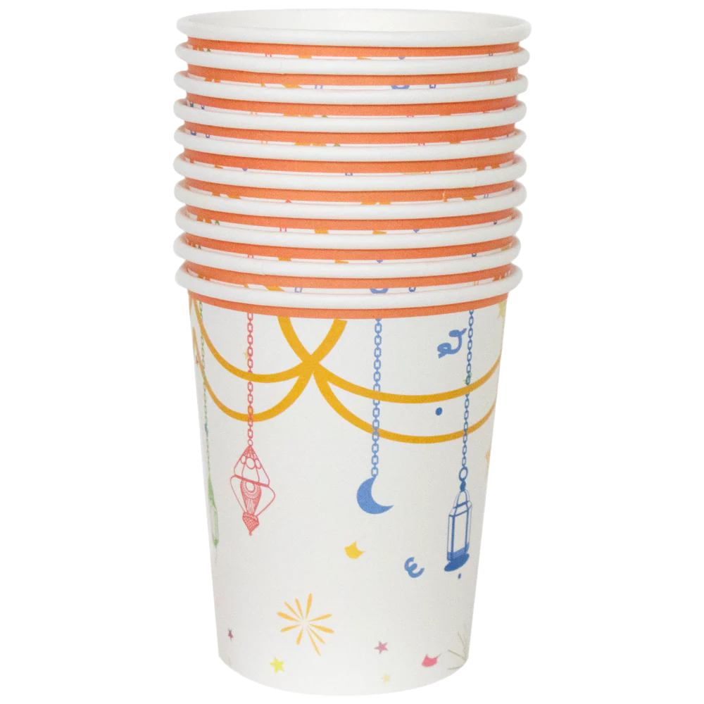 Eid Mubarak Paper Cup - Multicolour Lanterns - Image 3