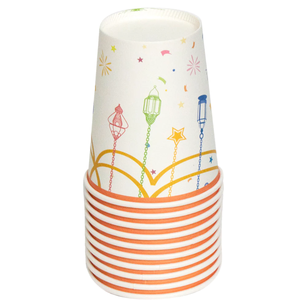 Eid Mubarak Paper Cup - Multicolour Lanterns - Image 4